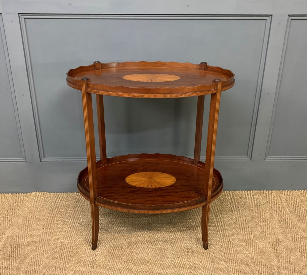 Edwardian Inlaid Mahogany 2 Tier Table View VI