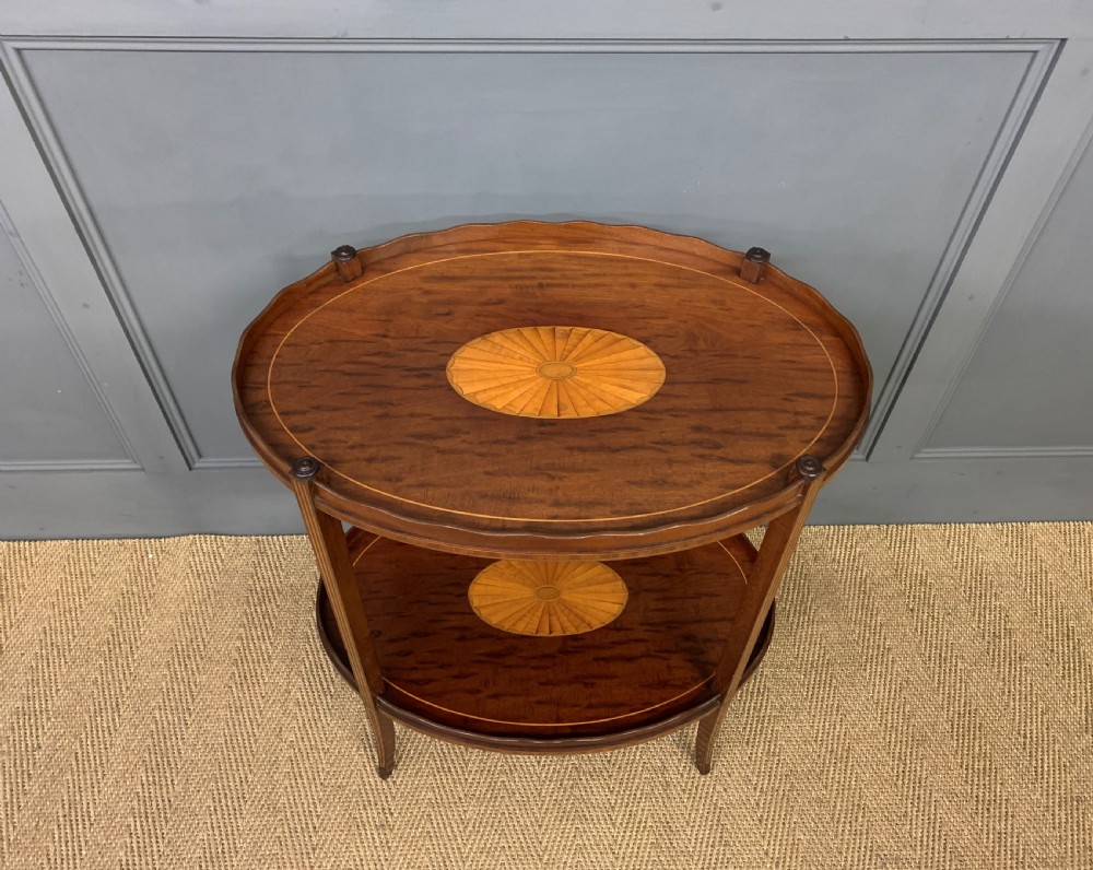 Edwardian Inlaid Mahogany 2 Tier Table View VII