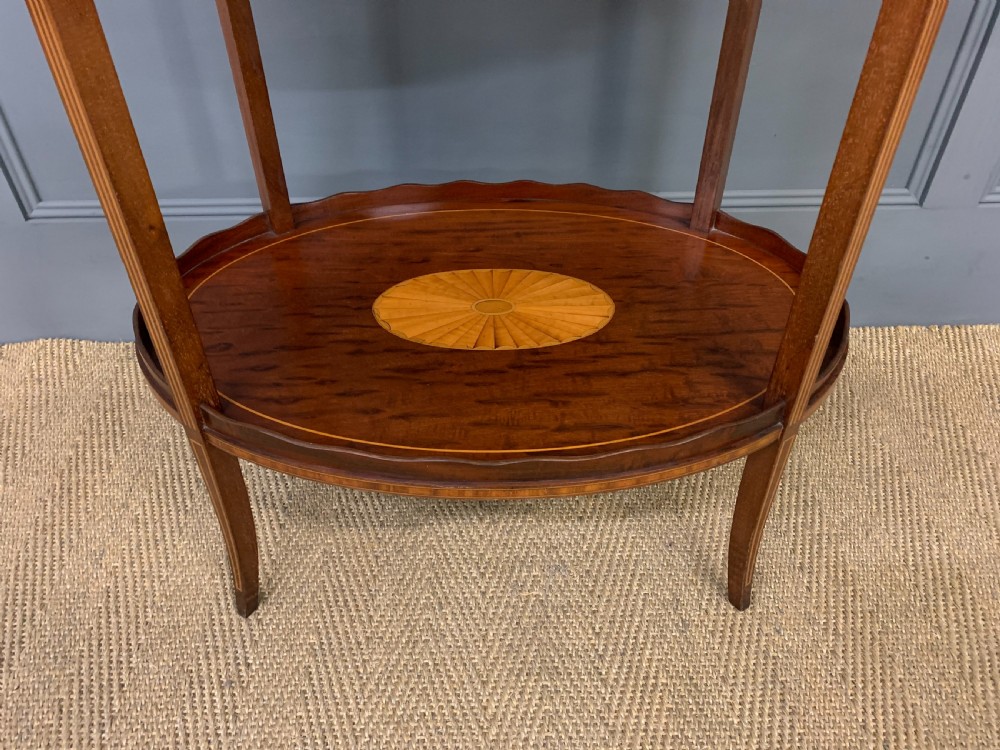 Edwardian Inlaid Mahogany 2 Tier Table View VIII