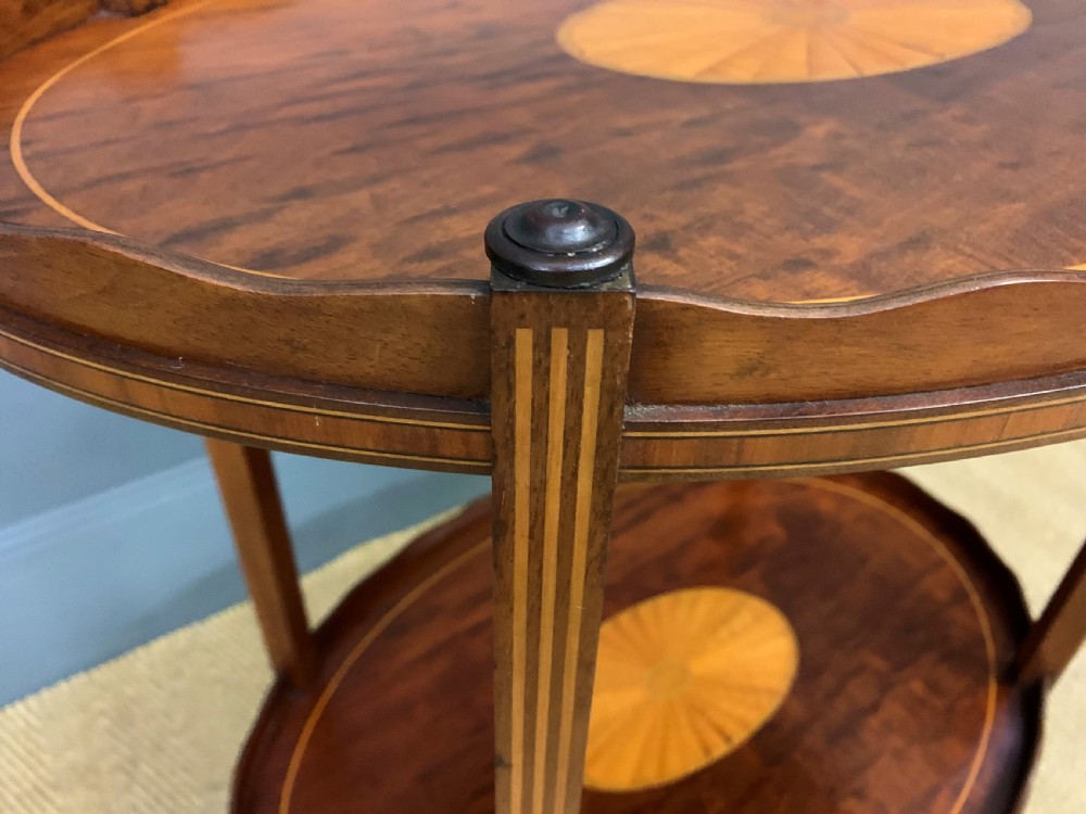 Edwardian Inlaid Mahogany 2 Tier Table View X