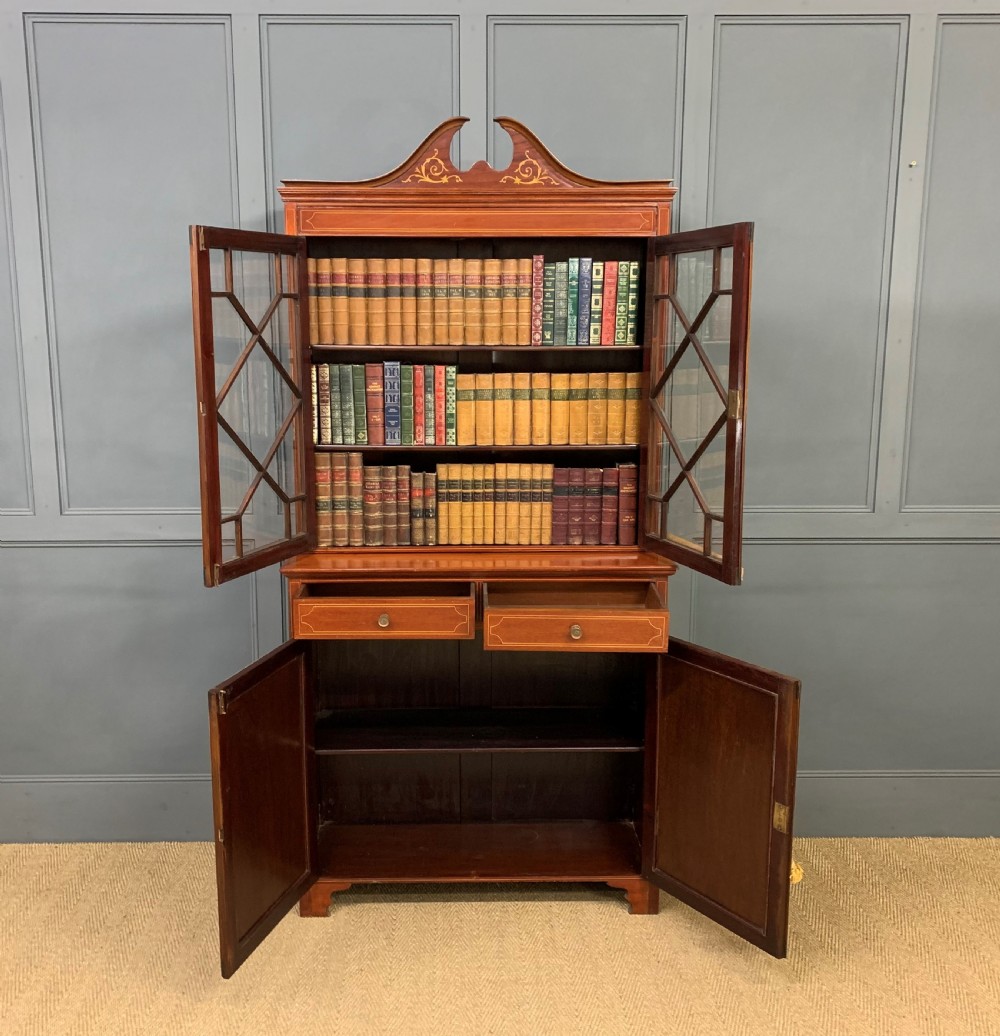 Edwardian Inlaid Mahogany Bookcase View II