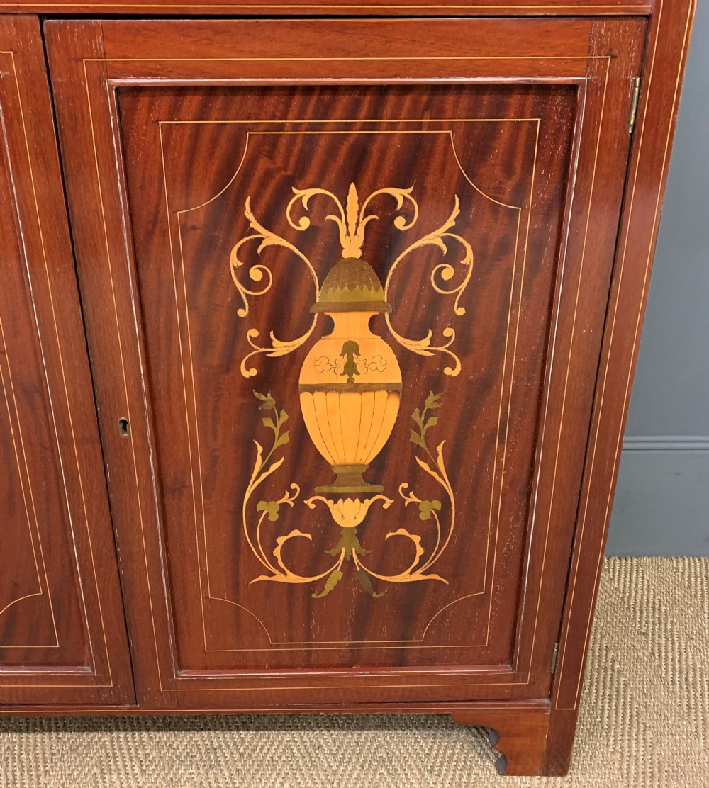 Edwardian Inlaid Mahogany Bookcase View III