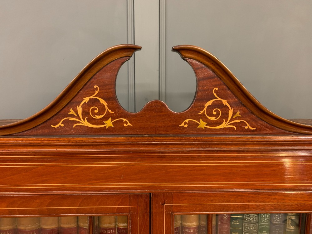 Edwardian Inlaid Mahogany Bookcase View IV