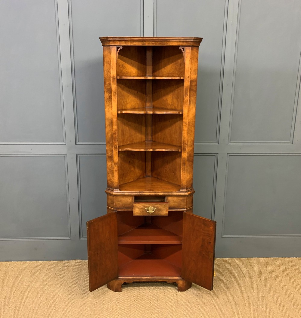 Burr Walnut Corner Cabinet View IV