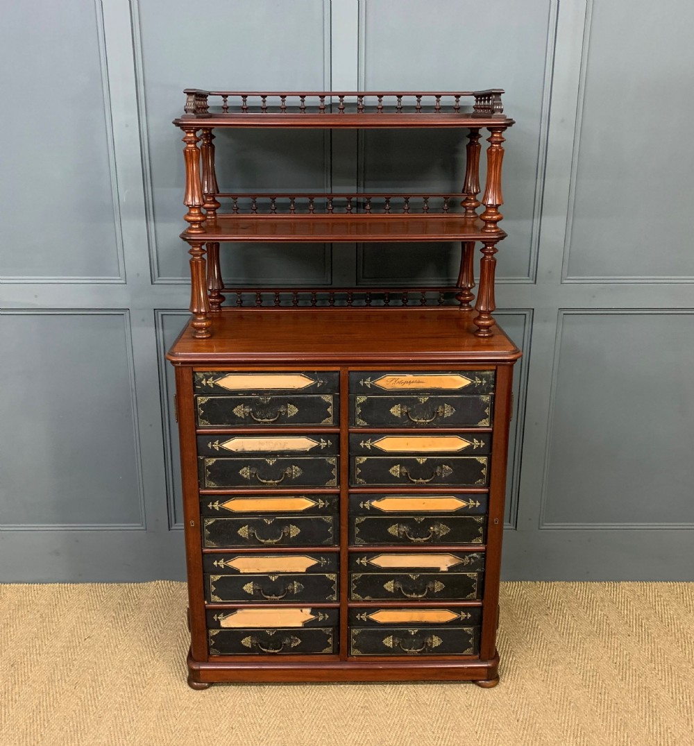 19th Century Mahogany Box Filing Cabinet