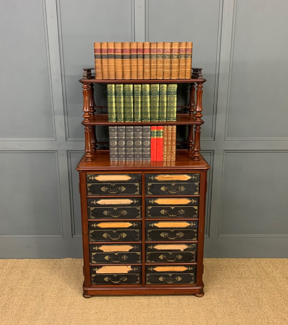 19th Century Mahogany Box Filing Cabinet View V