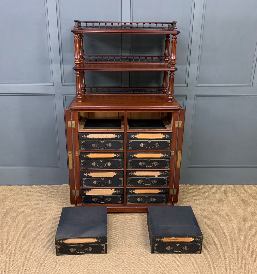 19th Century Mahogany Box Filing Cabinet View XI