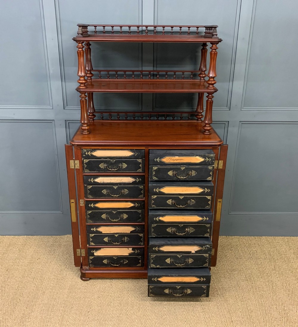 19th Century Mahogany Box Filing Cabinet View XII