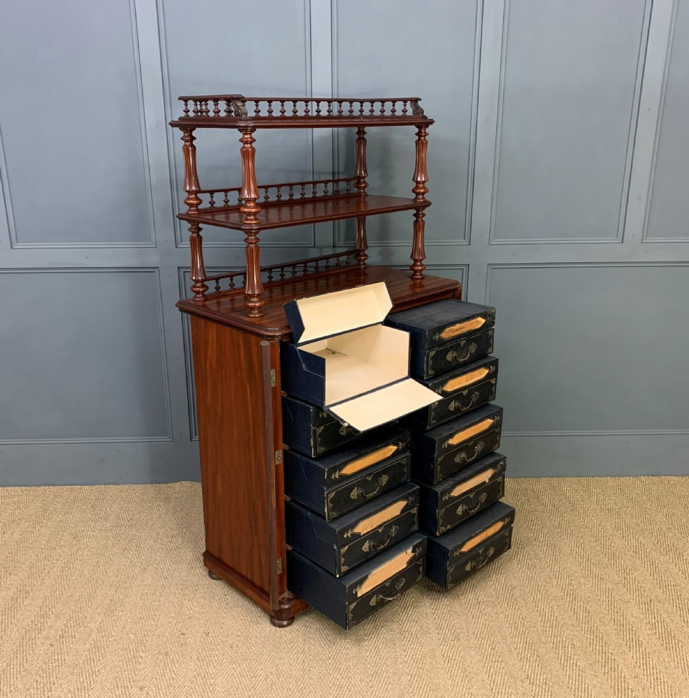 19th Century Mahogany Box Filing Cabinet View XVI