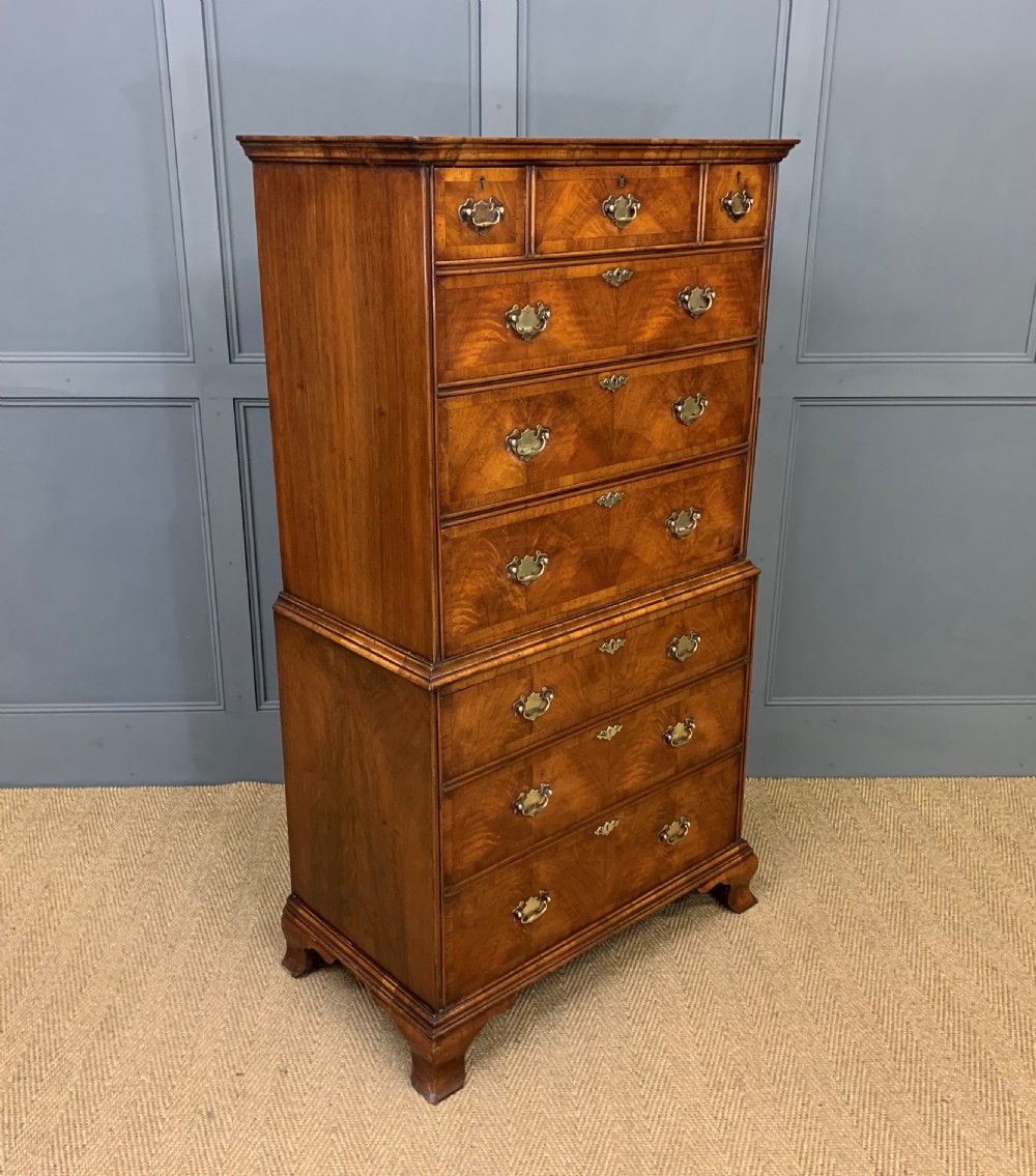 Burr Walnut Chest on Chest