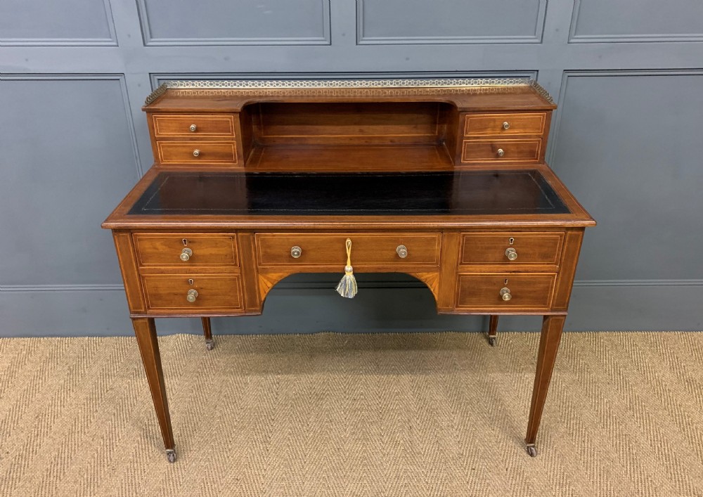 Edwardian Inlaid Mahogany Writing Desk View II