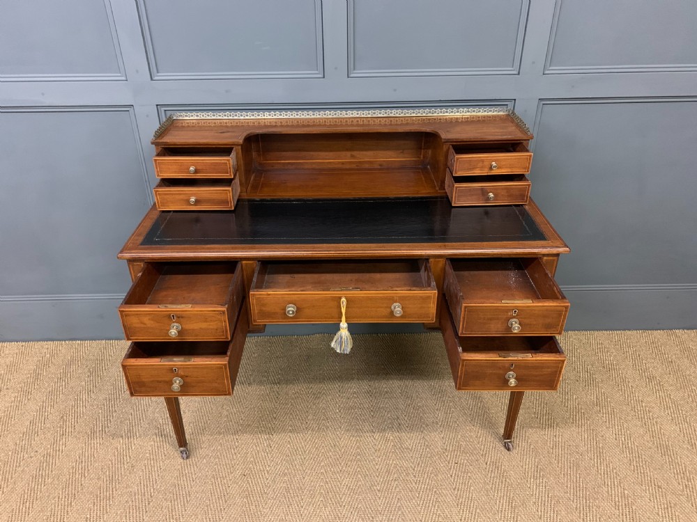 Edwardian Inlaid Mahogany Writing Desk View III