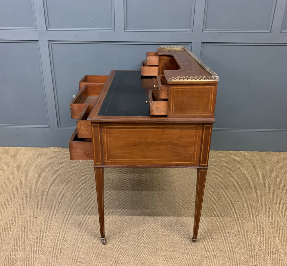 Edwardian Inlaid Mahogany Writing Desk View V