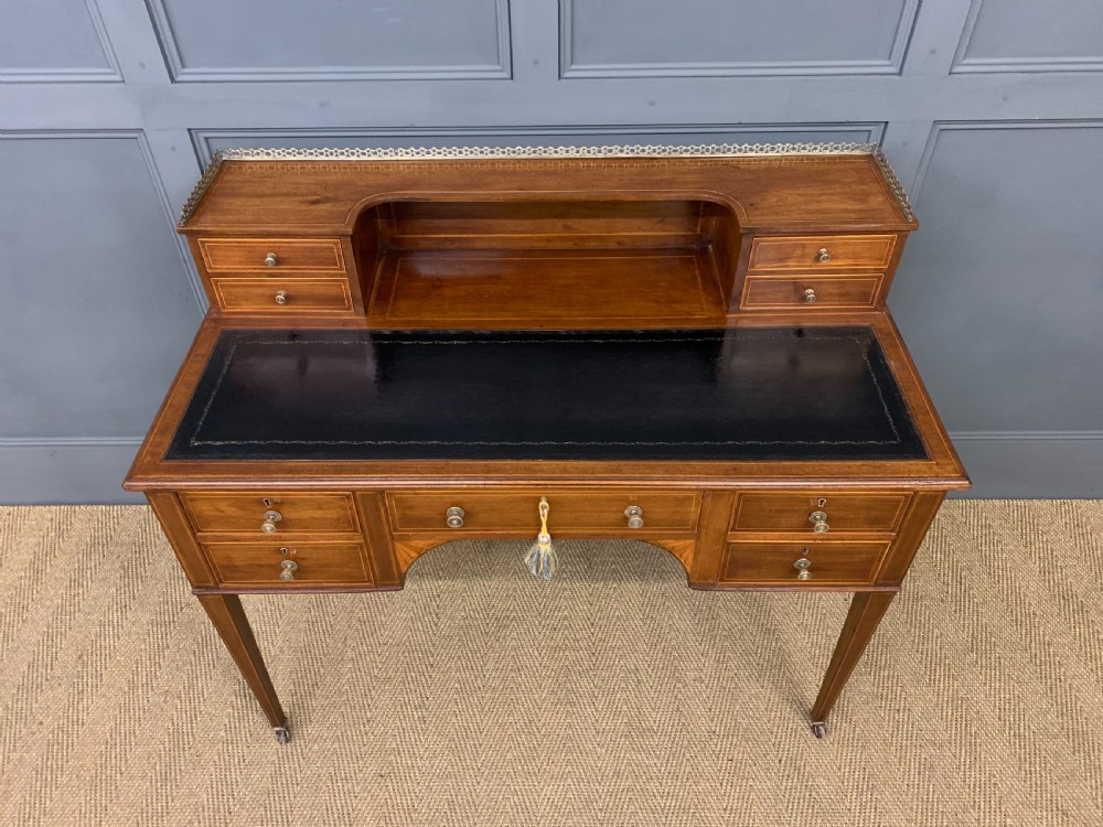 Edwardian Inlaid Mahogany Writing Desk View VII