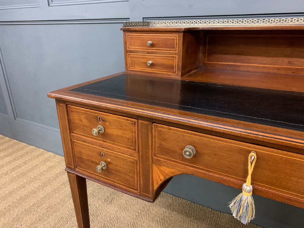 Edwardian Inlaid Mahogany Writing Desk View XII