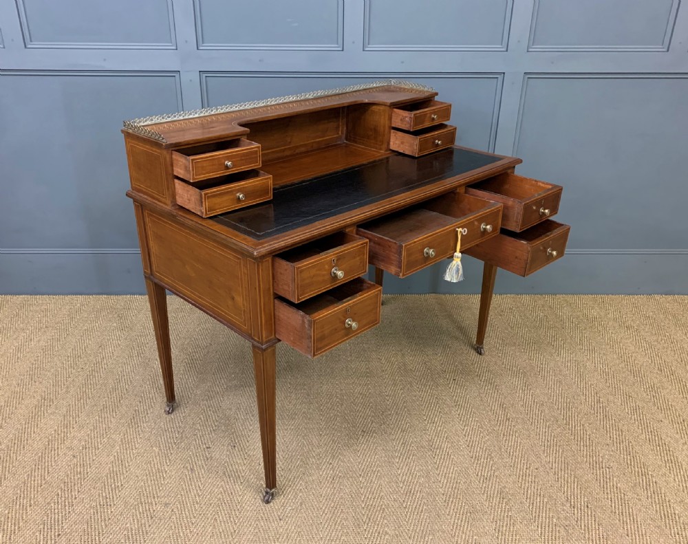 Edwardian Inlaid Mahogany Writing Desk View XV
