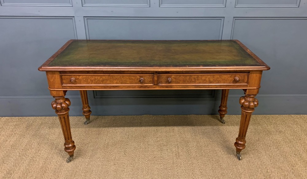 Victorian Burr Walnut Writing Table