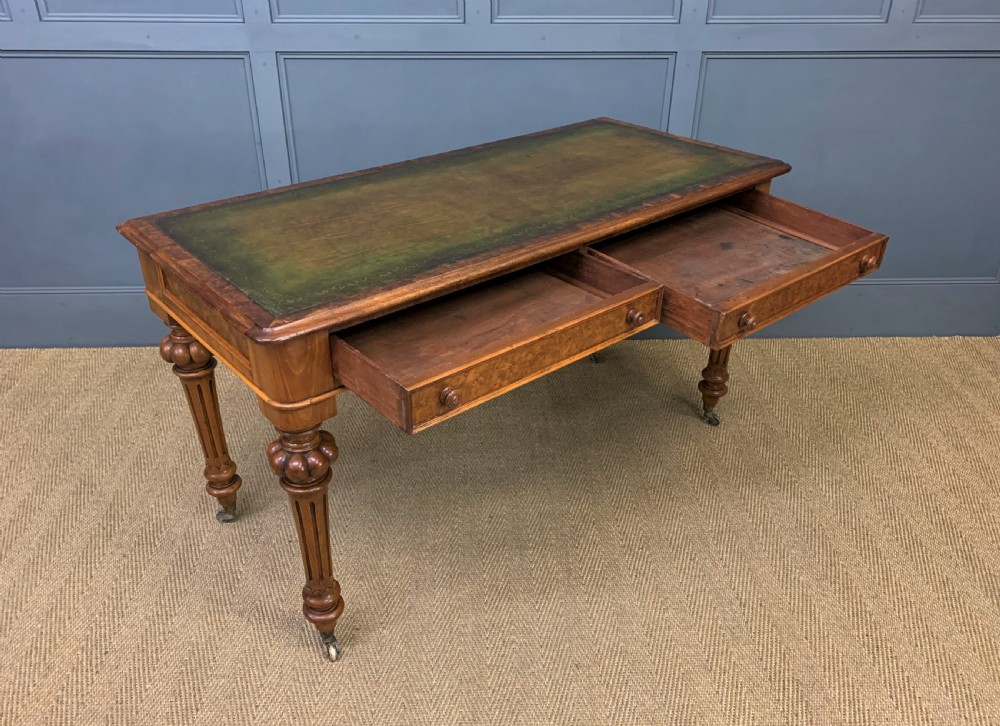 Victorian Burr Walnut Writing Table View IV