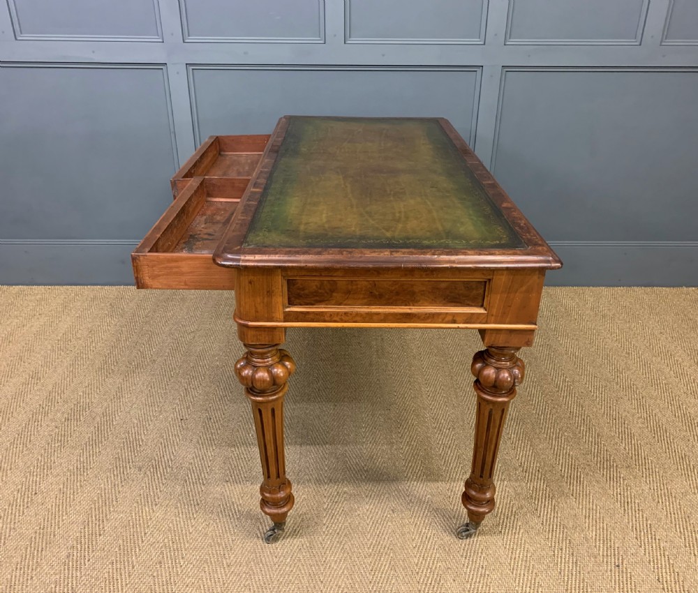 Victorian Burr Walnut Writing Table View V