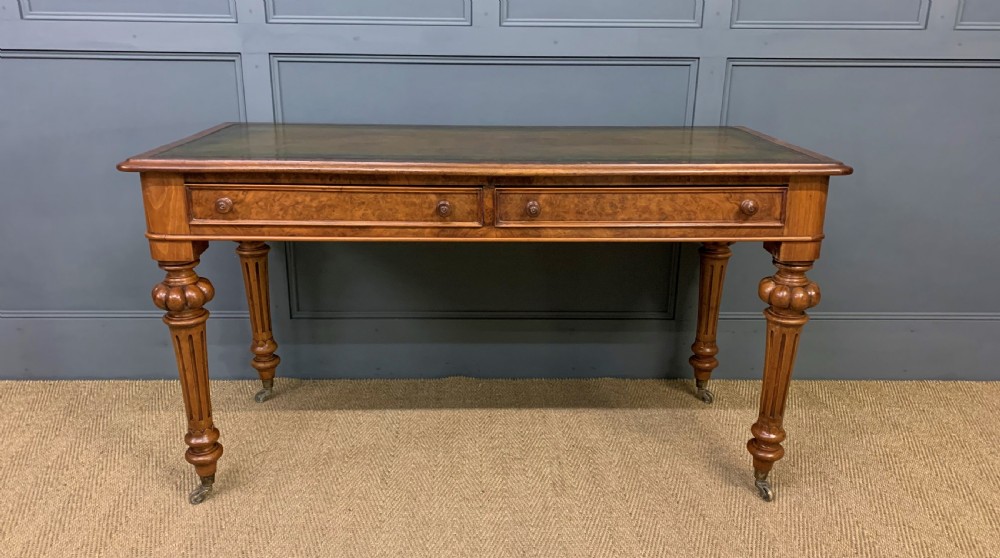 Victorian Burr Walnut Writing Table View VI