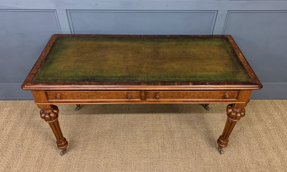 Victorian Burr Walnut Writing Table View VII
