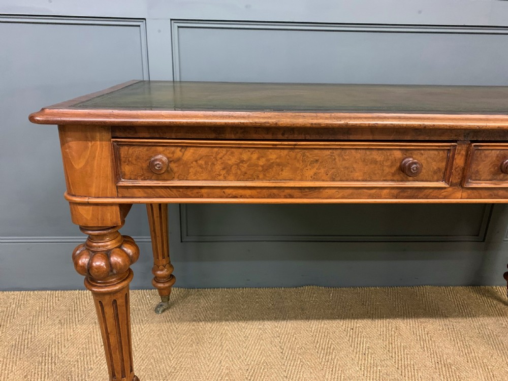 Victorian Burr Walnut Writing Table View VIII