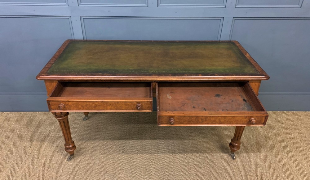 Victorian Burr Walnut Writing Table View X