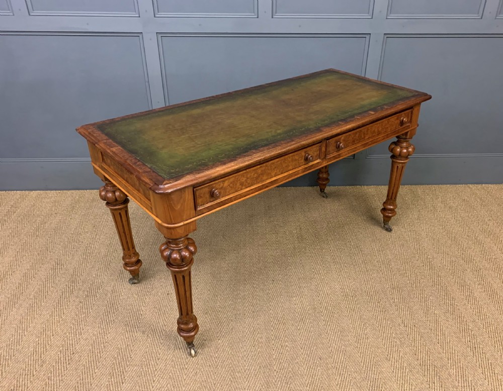 Victorian Burr Walnut Writing Table View XI