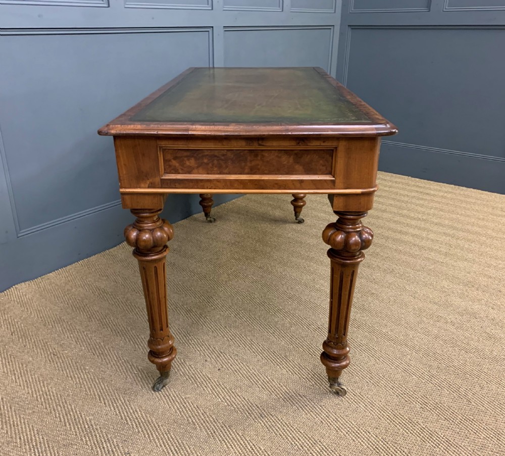 Victorian Burr Walnut Writing Table View XII