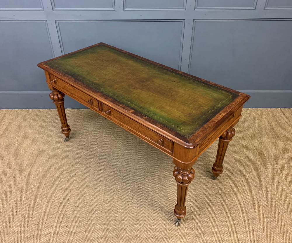 Victorian Burr Walnut Writing Table View XIV