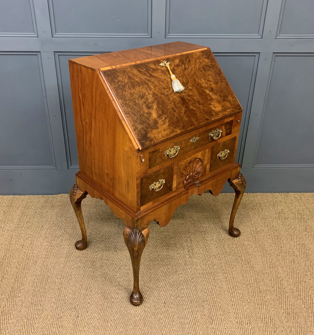 Queen Anne Style Burr Walnut Bureau
