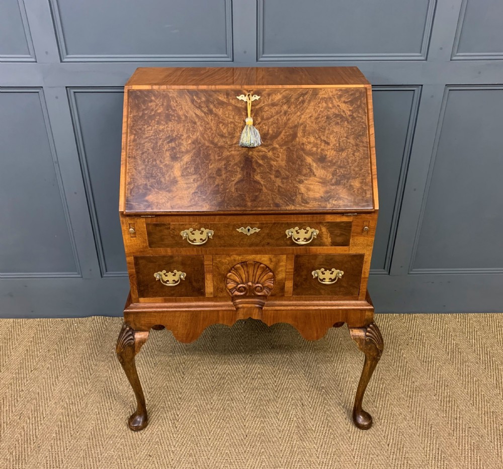 Queen Anne Style Burr Walnut Bureau View II