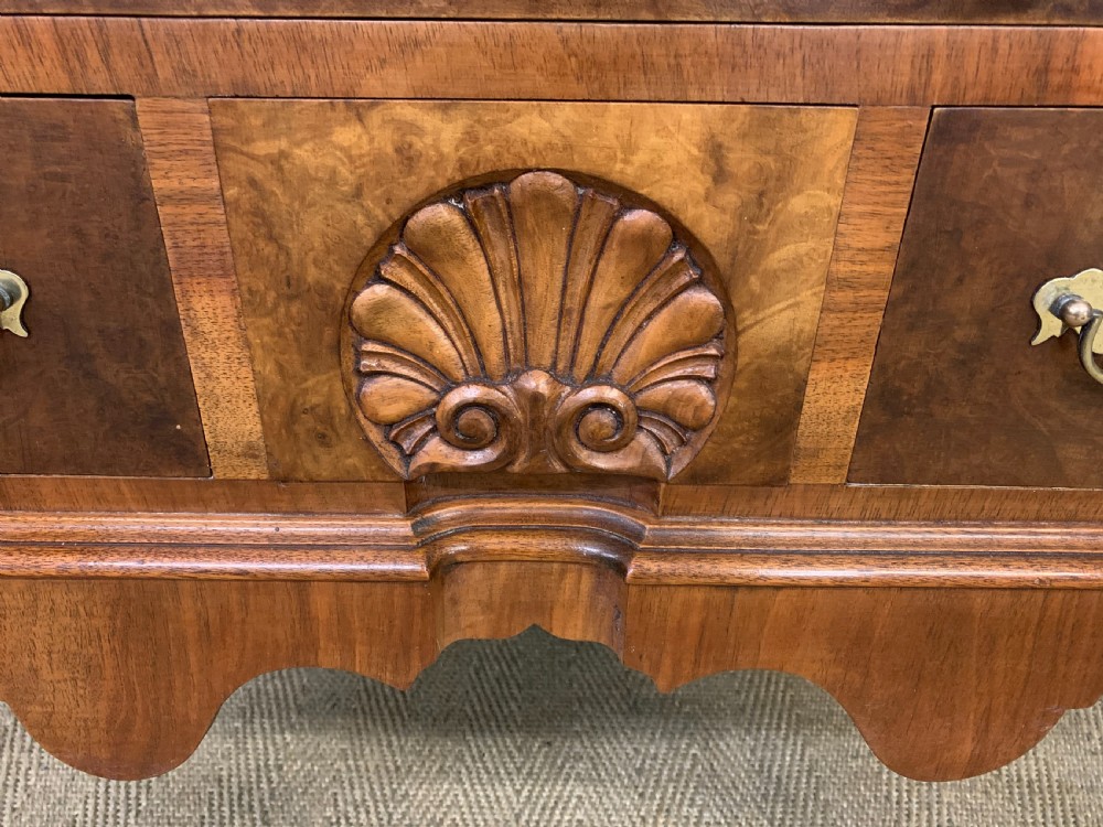 Queen Anne Style Burr Walnut Bureau View III