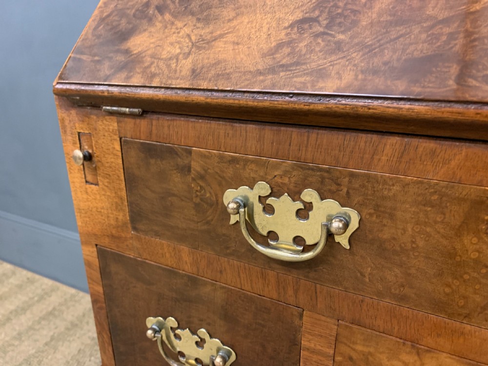 Queen Anne Style Burr Walnut Bureau View VIII