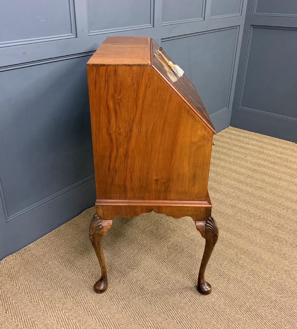 Queen Anne Style Burr Walnut Bureau View XIII