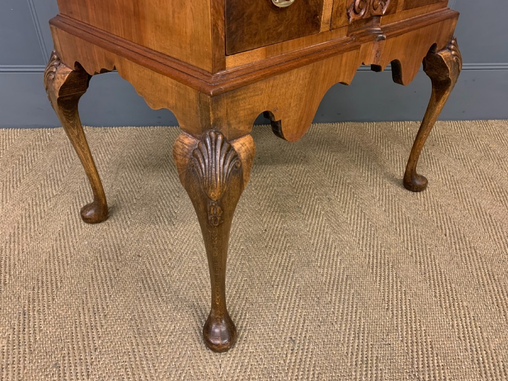 Queen Anne Style Burr Walnut Bureau View XIV