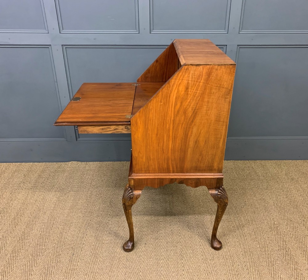 Queen Anne Style Burr Walnut Bureau View XVIII