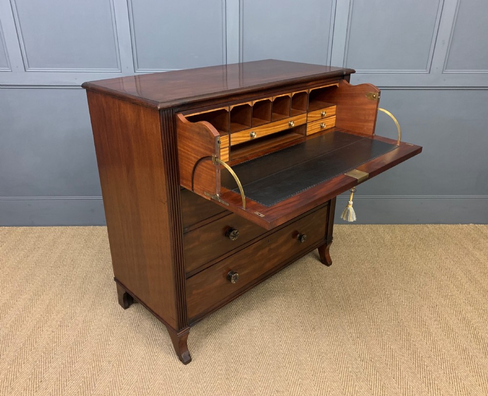 Georgian Mahogany Secretaire Chest of Drawers View IV
