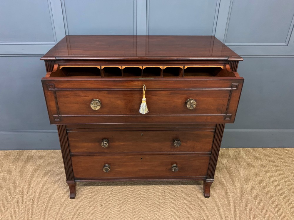 Georgian Mahogany Secretaire Chest of Drawers View XII