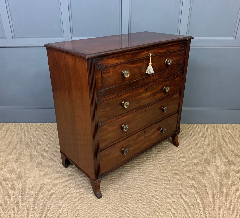 Georgian Mahogany Secretaire Chest of Drawers View XVI
