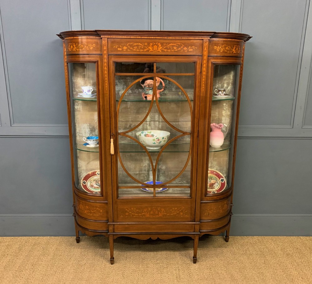 Maple and Co Inlaid Mahogany Display Cabinet
