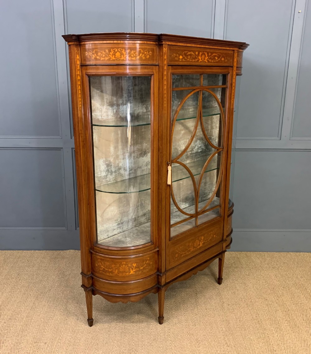 Maple and Co Inlaid Mahogany Display Cabinet View IV
