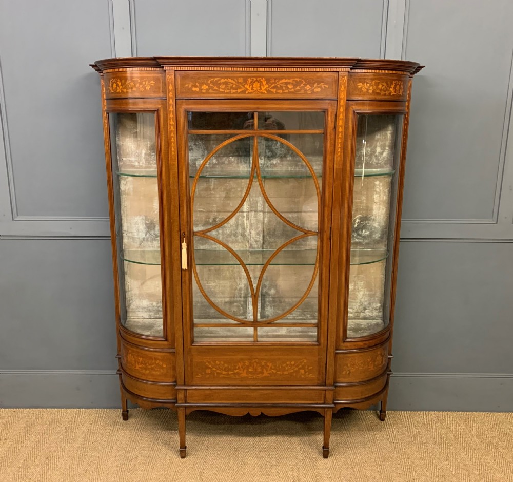Maple and Co Inlaid Mahogany Display Cabinet View VI