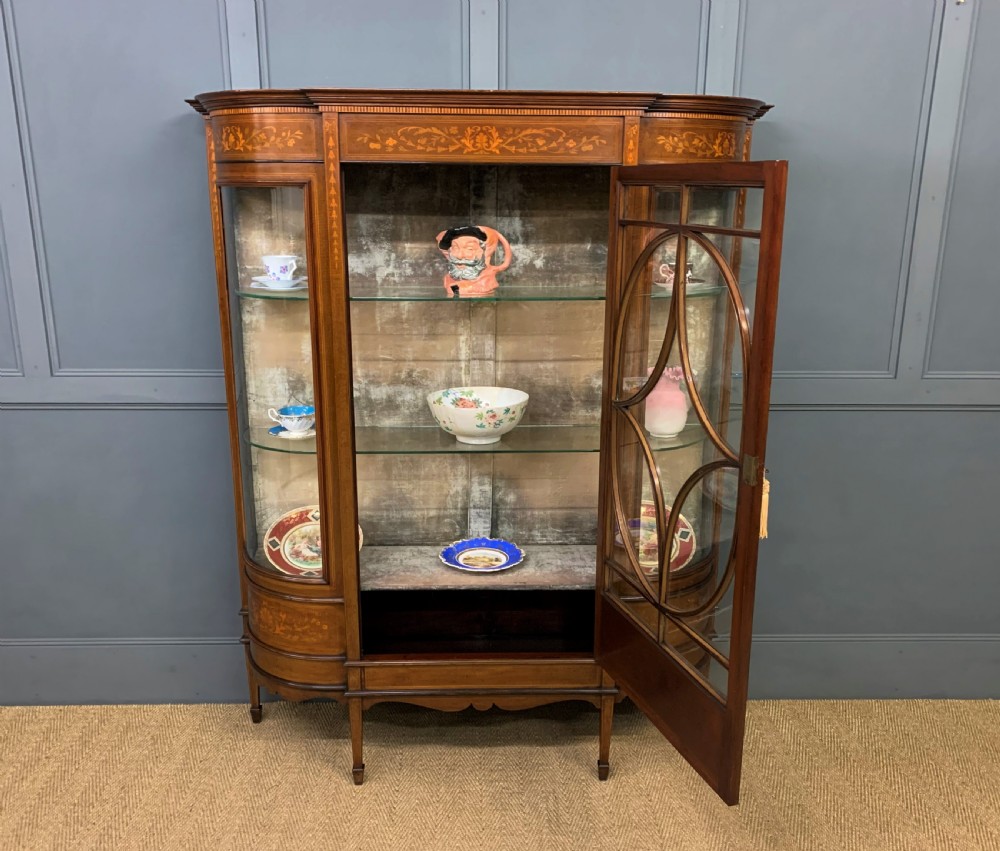 Maple and Co Inlaid Mahogany Display Cabinet View XI
