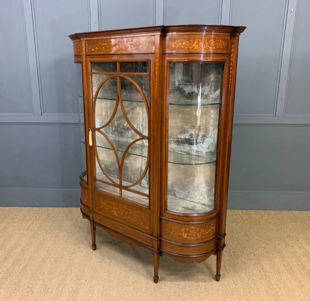 Maple and Co Inlaid Mahogany Display Cabinet View XII