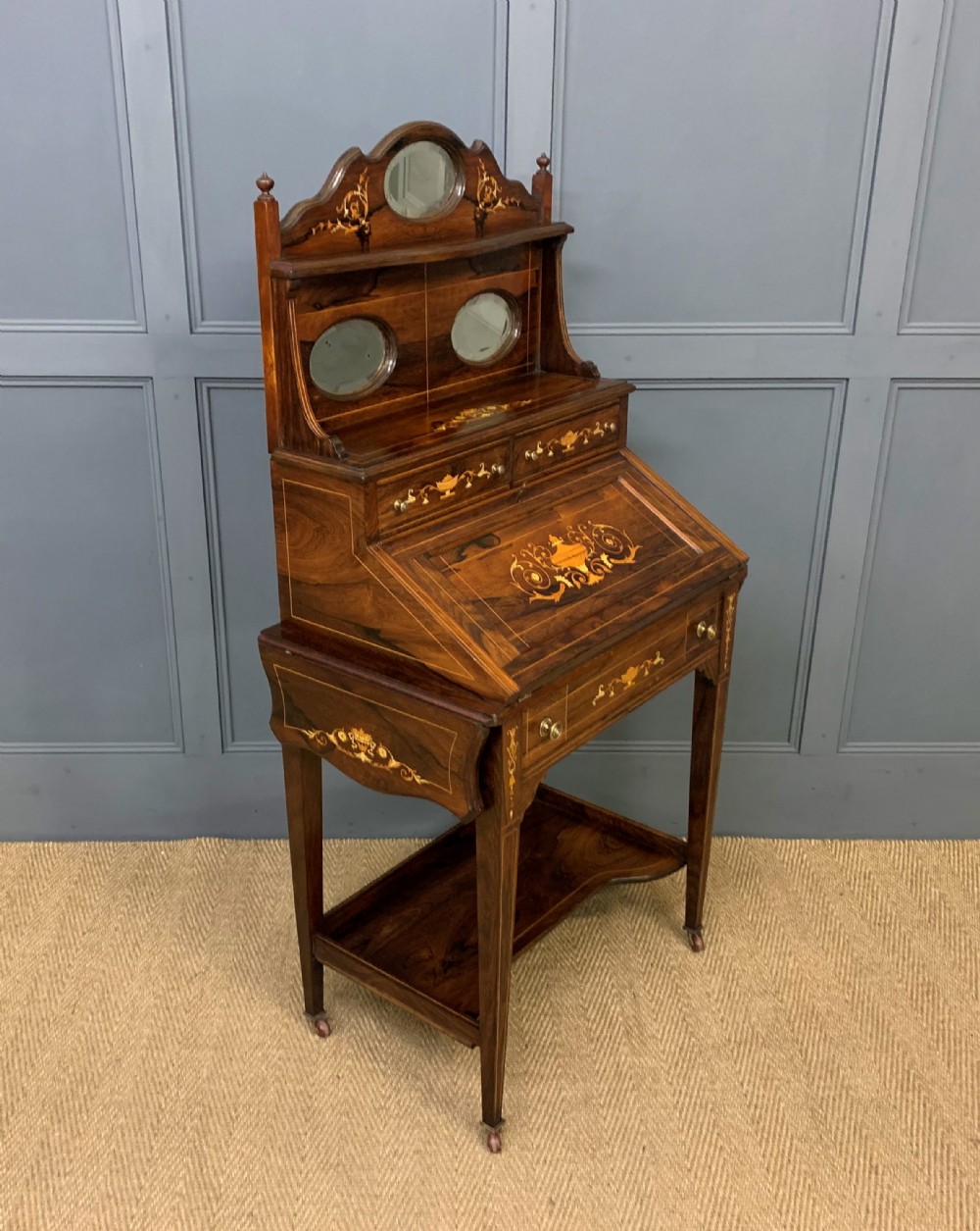Inlaid Rosewood Bureau De Dame