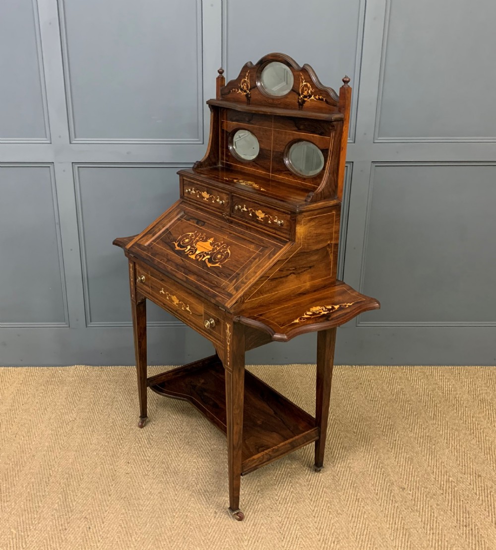 Inlaid Rosewood Bureau De Dame View V