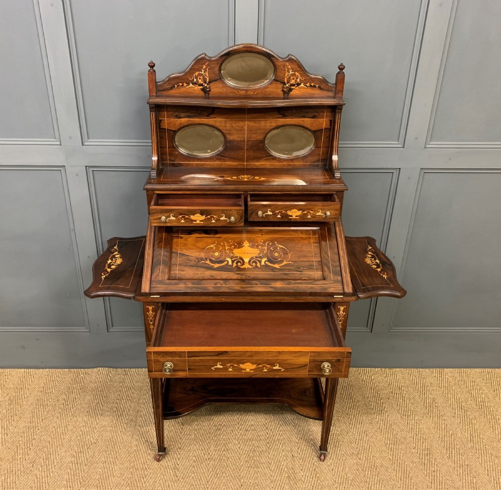 Inlaid Rosewood Bureau De Dame View XII
