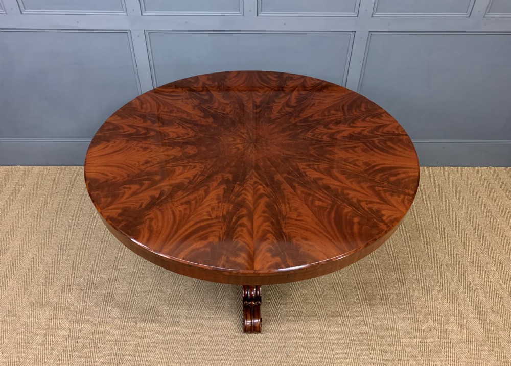 Flame Mahogany Segmented Top Centre Table View VIII