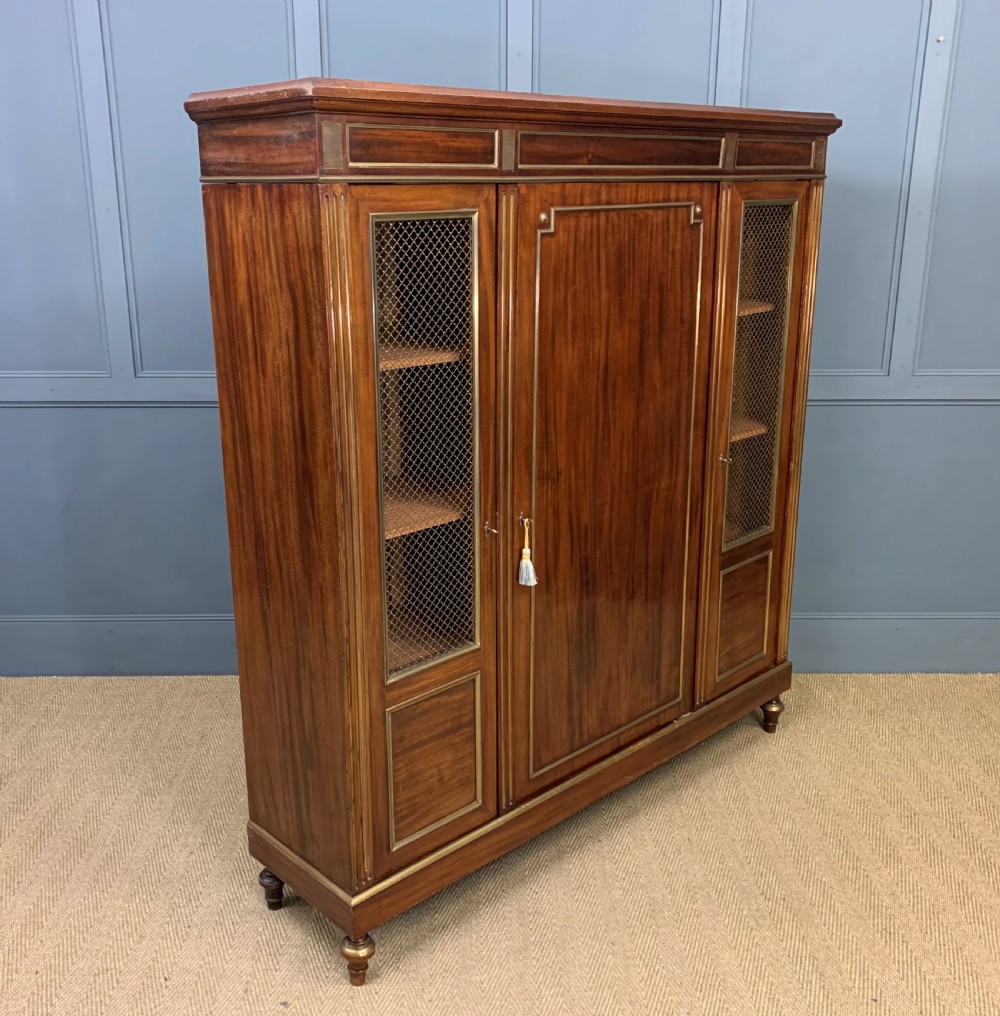 French Mahogany Brass Inlaid Bookcase View VIII